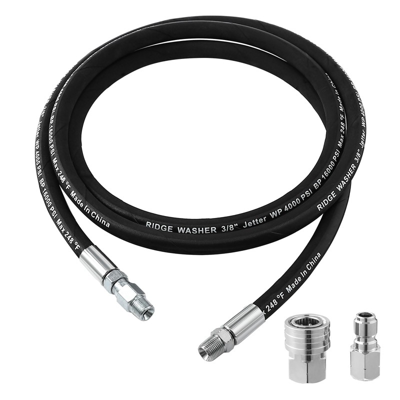 RIDGE WASHER Pressure Washer Whip Hose with Swivel, 3/8'' Power