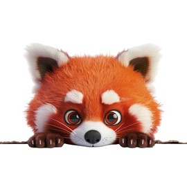 MAKTEM Peeking Red Panda Car Decal Sticker, 3D Cute Cartoon Red Panda Decals for Car Accessories, Funny Car Decoration Decals for Bumper, Window, Auto Panel (Red Panda)