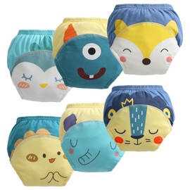 usbettas Toddler Potty Training Underwear for Boys 1t 2t 3t 4t, Soft Cotton Reusable Potty Training Pants for Toddlers 6 Pack, Waterproof Toilet Training Pants for Kids