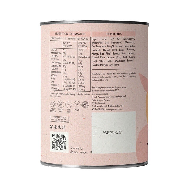 Nutra Organics Berry Immune, 125g