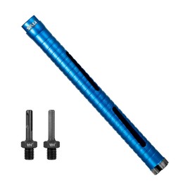 SALI Diamond Core Drill Bits 1" Diameter 10"/254mm Drilling Depth 5/8-11" Thread Core Bit Turbo Laser-Welded Segments for Cured Concrete with, Brick, Block, Masonry, with Two Adapters