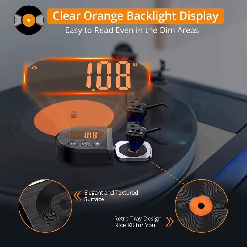 Neoteck Upgraded Digital Turntable Stylus Force Scale Gauge 0.01g/5.00g with