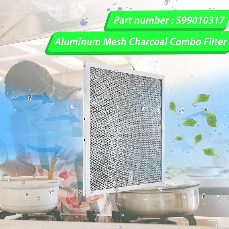 99010317 Charcoal Filter, For Broan Range Hood（11.81X 11.33X 0.4 in）-