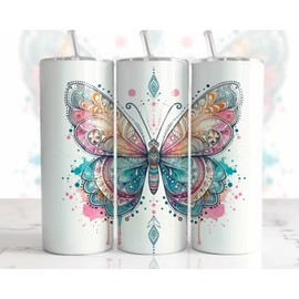 Boho Butterfly 20 oz Stainless Steel Tumbler Handmade