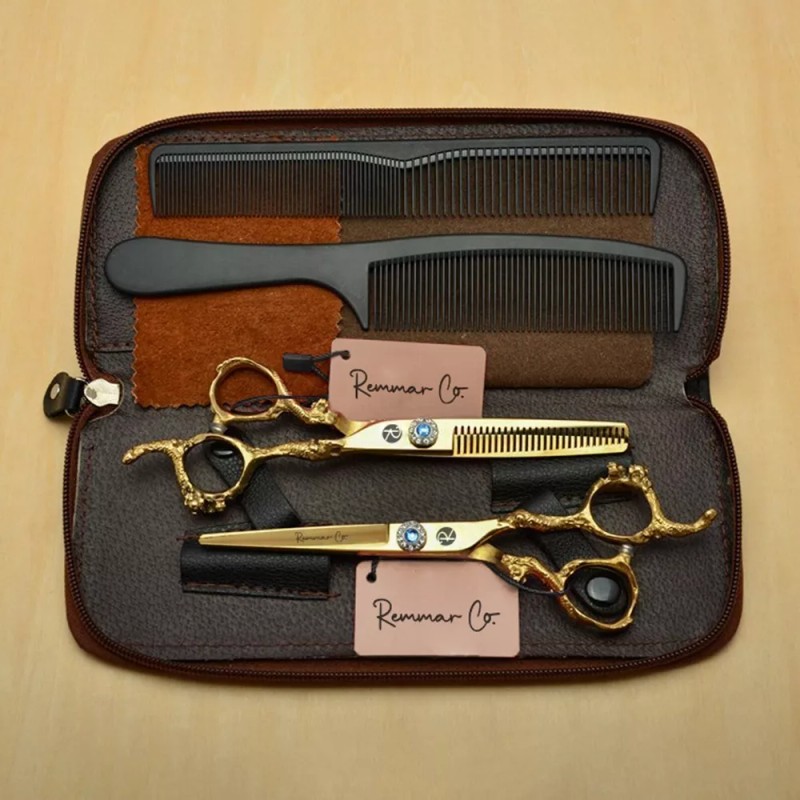 Remmar Co Set 2 Tijeras + Peines 6 Estilista Barbero