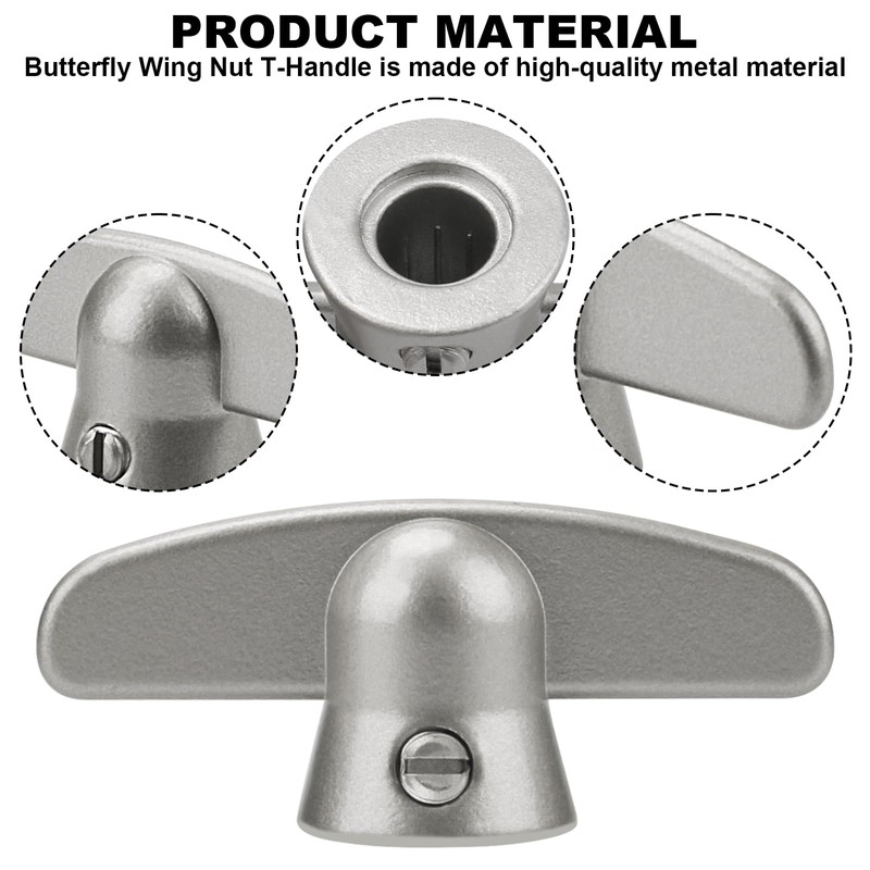 VIDABTE 3/8" T-Crank Casement Window Handle, Butterfly Wing Nut T-Handles
