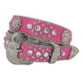 XS-1372-KIDS GIRLS WESTERN BELTS (HOT-PINK)