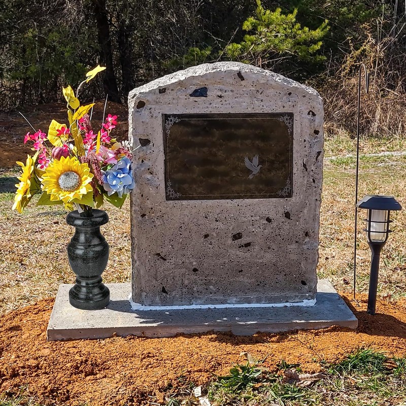 Cemetery Memorial Vase, Natural Granite Stone Flower Vases with Draining