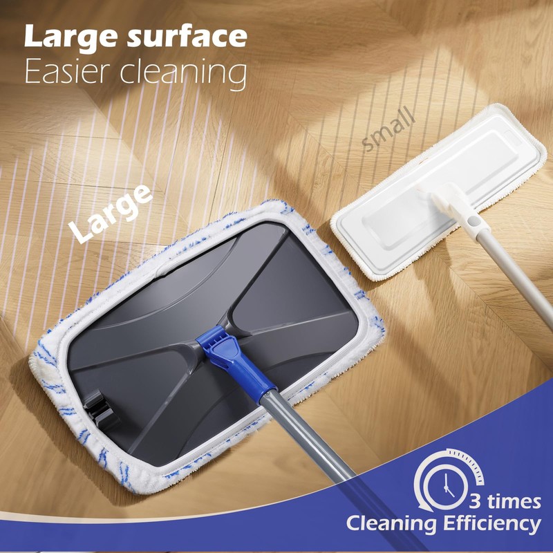 Masthome Microfiber Mop,Large Surface Flat Mop with 5 Reusable Pads,Hardwood