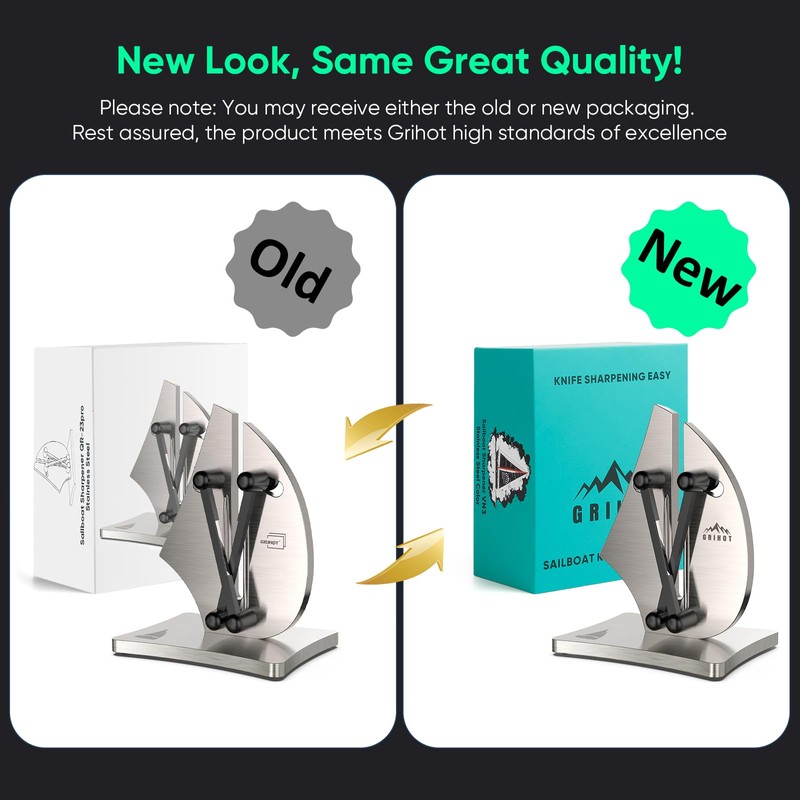 Grihot VN3 Professional Knife Sharpener | 3-Action Streamlined Sailboat Design
