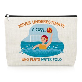 Water Polo Gifts Makeup Bag Appreciation Gifts for Water Polo Lover Player Coach Fan Team Cosmetic Bag Thank You Present for Woman Waterpolo Player End of Season Christmas Birthday Travel Pouch