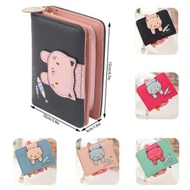 Bymivofun Cute Cat Purse, PU Leather Cat Purses, Small Coin Card, Photo Purse for Gifts, Girls, Women, Friends, Anniversary, pink, Casual