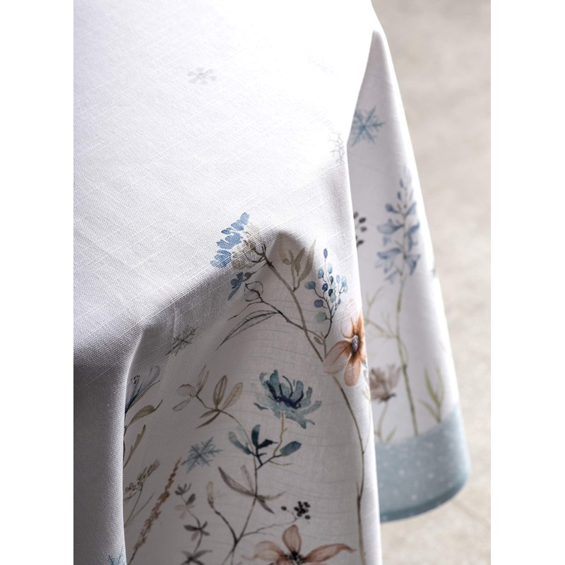 Maison d' Hermine Ice Florals 100% Cotton Tablecloth Kitchen Dining