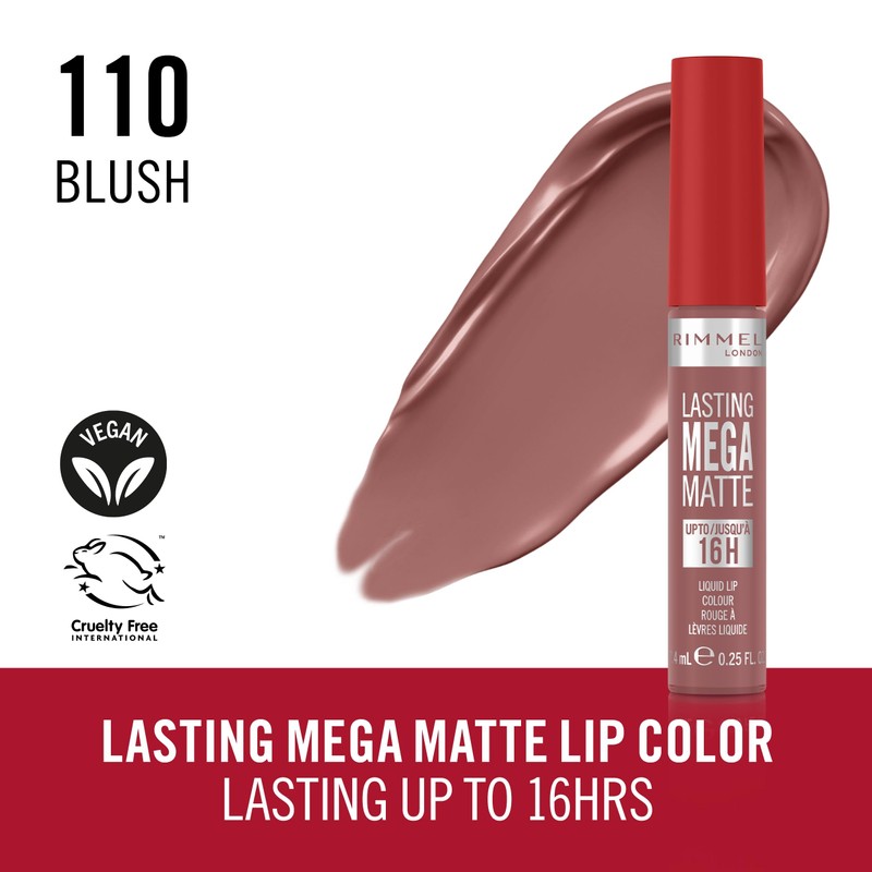 Rimmel London Lasting Mega Matte Liquid Lipstick, Long-Lasting, Hydrating, Vegan