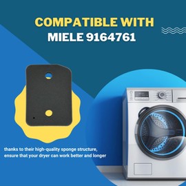 MHS FILTERS, 9164761, Plinth Filter Replacement for Miele T1 Dryer, Heat Pump Tumble Dryer Filter, 2 Pack, Foam Filter Replacement for Tumble Dryers, Easy Installation