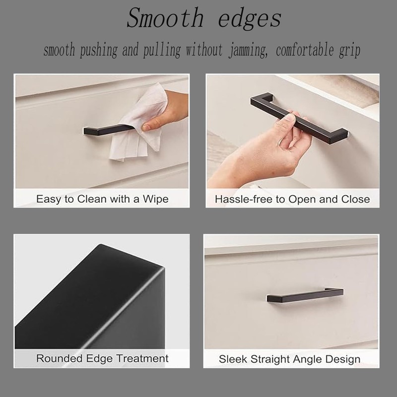 Hysgscwd 10PCS 3.8-inch Drawer Handles, Matte Black Cabinet Handles, Hardware,