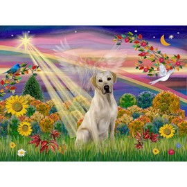 CafePress Autumn Angel/Lab (Y) Throw Blanket Super Soft Fleece Plush Throw Blanket, 60"x50"
