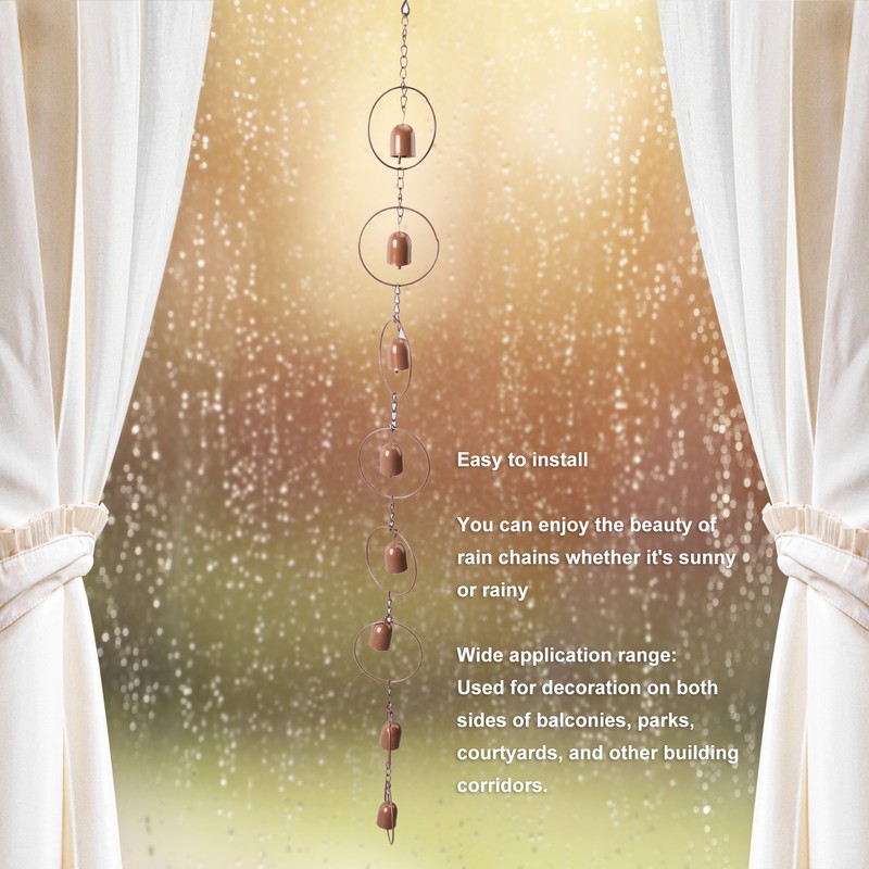 Hanging Rain Chime Metal Beautiful Sound Decorative Bell Shaped Rain