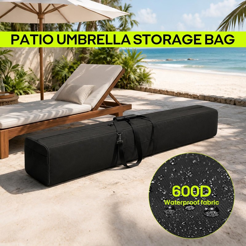 67'' Patio Beach Umbrella Storage Bag, 600D Pool Umbrella Sleeve