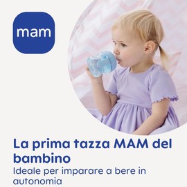 MAM Starter Cup with Non-Slip Handles and Pourer, 4+ Months, 150 ml, Light Blue