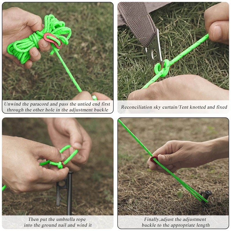 HOOPOE Guy Ropes Camping, Tent Ropes, Pack of 12 Guy
