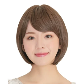 Aquadol rm003MBR Wig, Medical Hat, Short, Bob, Pajama Wig, Full Wig, Women's, Natural, Wig, Heat Resistant, With Bangs, For Anti-Cancer Therapy, Breathable, Lightweight, Face-Reducing, Comfortable, One Size Fits Most, Easy to Put On and Take Off, Mocha Brown