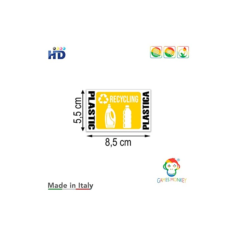 GamesMonkey® - Stickers Separate Collection Small Recycling Waste Rubbish v1