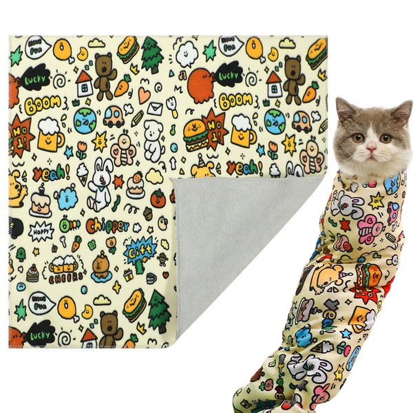 CCREDONE Cat Wrap for Grooming Cutting Nails Velcro Fabric for