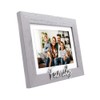 Happy Homewares Grey Woodgrain Effect Family Picture Frame with Silver