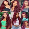 Niciitysi 26 28 30 inch Color 99J Burgundy Deep Wave