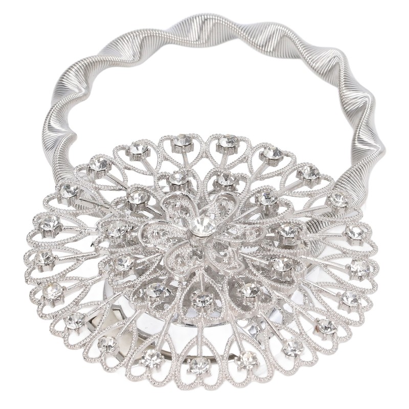 2Pcs Magnetic Curtain Tiebacks Stainless Steel Sparkling Crystal Flower Curtain