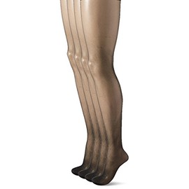 L'eggs Everyday Women's Nylon Pantyhose Regular Panty-Multiple Packs Available, Jet Black 4-Pack/Black, Q