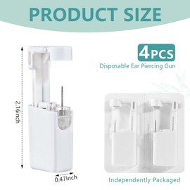 OBTANIM 4 Pack Ear Piercing Gun Disposable Sterile Nose Piercing Kit Safety Tool With Ear Stud Piercing Kit (Blue)