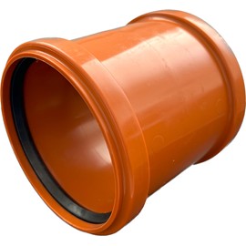 Sleeve KG pipe DN 110 PVC-U SN8 | sliding sleeve with seal | for external drainage systems | 2 rubber seals | waste water installation | sewer pipe system waste water pipe