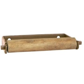 Ib Laursen Altum Industrial Toilet Roll Holder with Wooden Roll, Gold