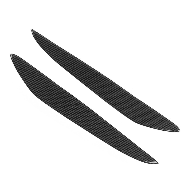 2pcs Carbon Fiber Headlight Eyebrow Eyelid Cover Wear Resistant Fit