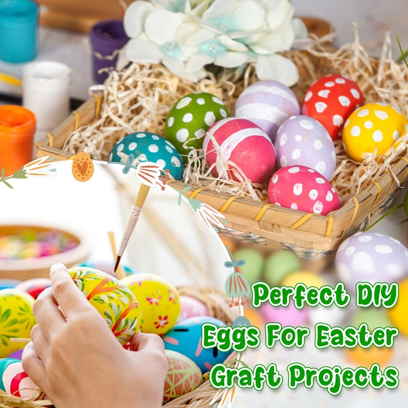 VEYLIN 25 Pieces White Foam Eggs Polystyrene Balls for Easter