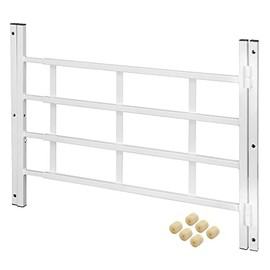 Defender Security S 4776 21 inch, White Painted Carbon Steel, Hinged 4-Bar Window Grill