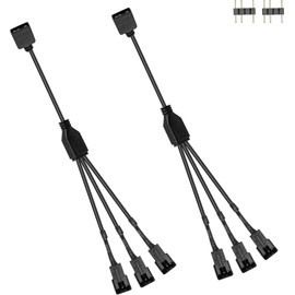 2 PCS 5V 3 Pin ARGB Splitter Cable Addressable RGB Splitter Cable 3-pin to SM 3Pin Male Adapter Cable for PC Led Strip,5V ARGB Fan, Computer Chassis