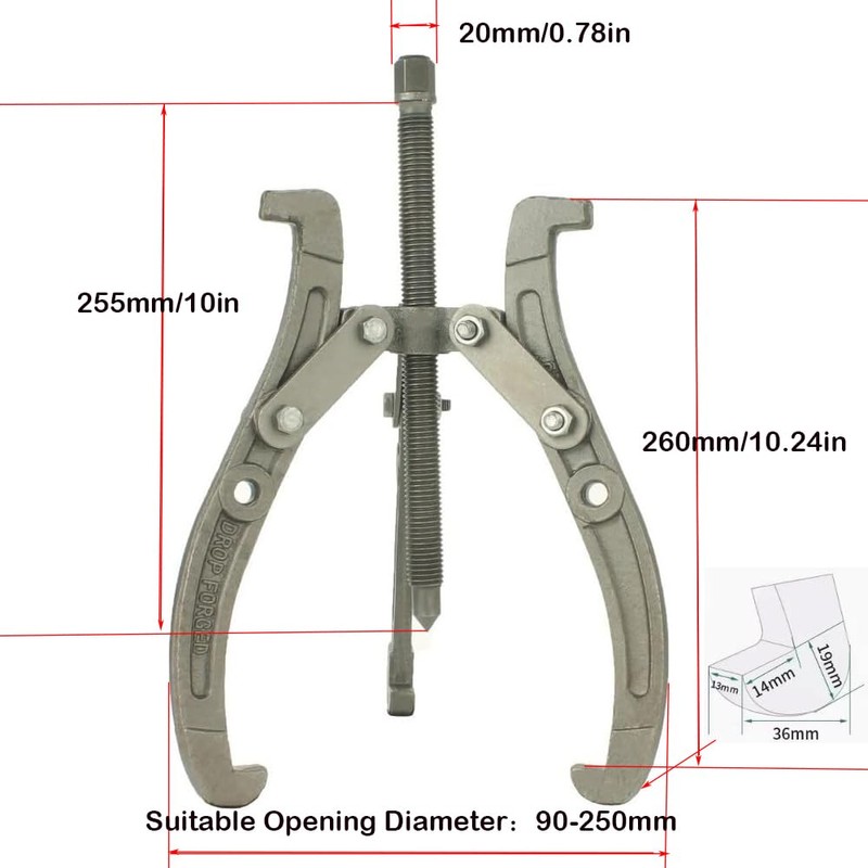 10" Gear Puller,3 Jaw Puller for Pulley Gear Bearing Flywheel