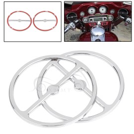Unbranded Audio Chrome Speaker Trim Ring Cover For Harley Street Tour Tri Glide FLHTCUTG