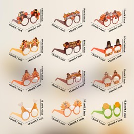 BOXOB 24pcs Turkey Glasses, Fall Thanksgiving Party Favors, Thanksgiving Glasses Autumn Theme Thanksgiving Photo Prop for Thanksgiving Day Eyeglasses