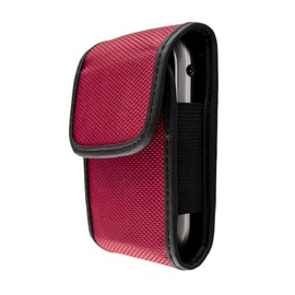 caseroxx Nylon Bag with Belt Clip for Doro - Heavy Duty Nylon Bag with Viewing Window, Belt Clip & Top Access in Black