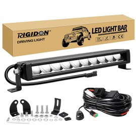 RIGIDON 12 Inch 30 cm 30 W 3000 LM Outdoor Aluminium LED Light Strip with 12 V Wiring Harness Kit, Waterproof White Offroad Lighting for Car Offroad ATV Truck Tractor Vehicles 4 x 4, Slim LEDs Fog Light