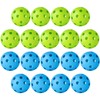 Coopay 18 Pack Baseball Practice Baseballs Plastic Hollow Airflow Soft Balls for Hitting, Baseball Training Indoor Outdoor Use (Green and Blue)