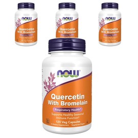 Now Foods Quercetin Bromelain Veggie Capsules, 120 tablets, 4 pieces / 나우푸드 케르세틴 브로멜라인 베지 캡슐, 120정, 4개
