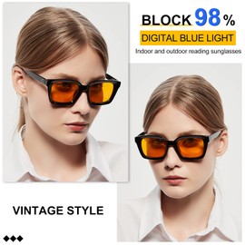 MARE AZZURO 98% Blue Blocking Reading Sunglasses Women U V Computer Gaming Readers 0 1.0 1.25 1.5 1.75 2.0 2.25 2.5 2.75 3.0 3.5 (Black, 2.00)