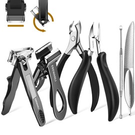 Podiatrist Toenail Clippers for Seniors Thick Toenails, Toe Nail Clippers for Thick Nails for Seniors, Straight Toe Nail Clippers for Men, Ingrown Toenail Clippers and Angled Nail Clipper Set