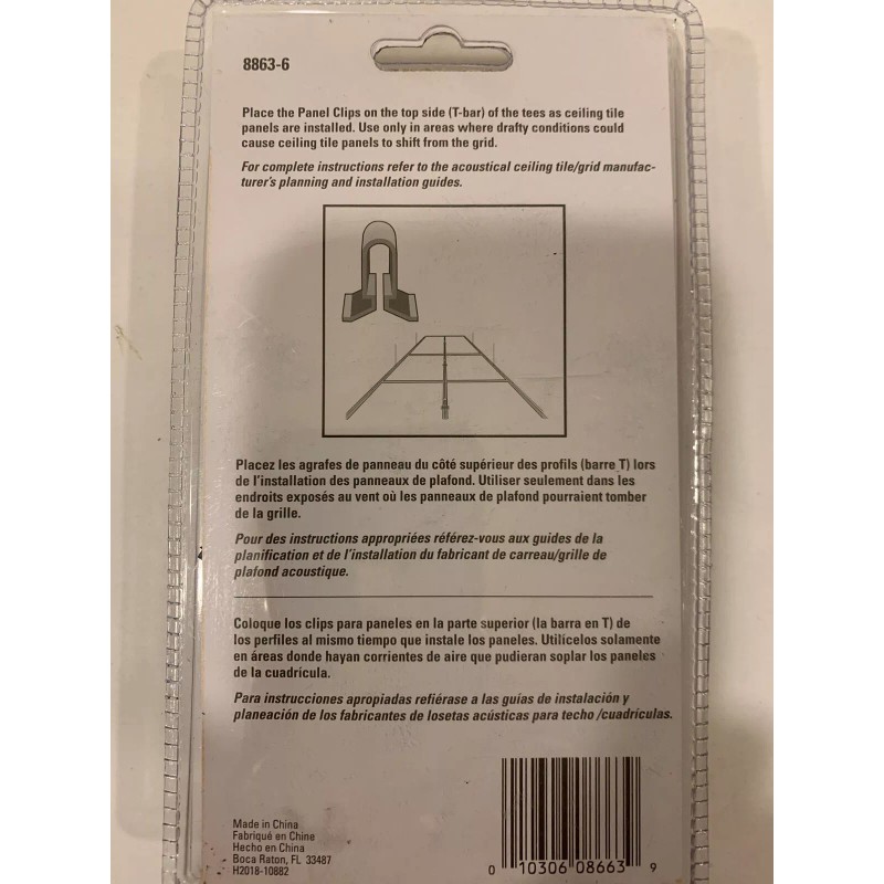 Suspend-It 8863-6 Drop Ceiling Installation Panel Clips Quantity 20
