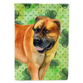 Caroline's Treasures BB9820GF Boerboel Mastiff St Patrick's Garden Flag, Green Mailbox Flag Decorative Yard Flag Banner Outside Patio Artwork Yard Flower Beds, Garden Size, Multicolor